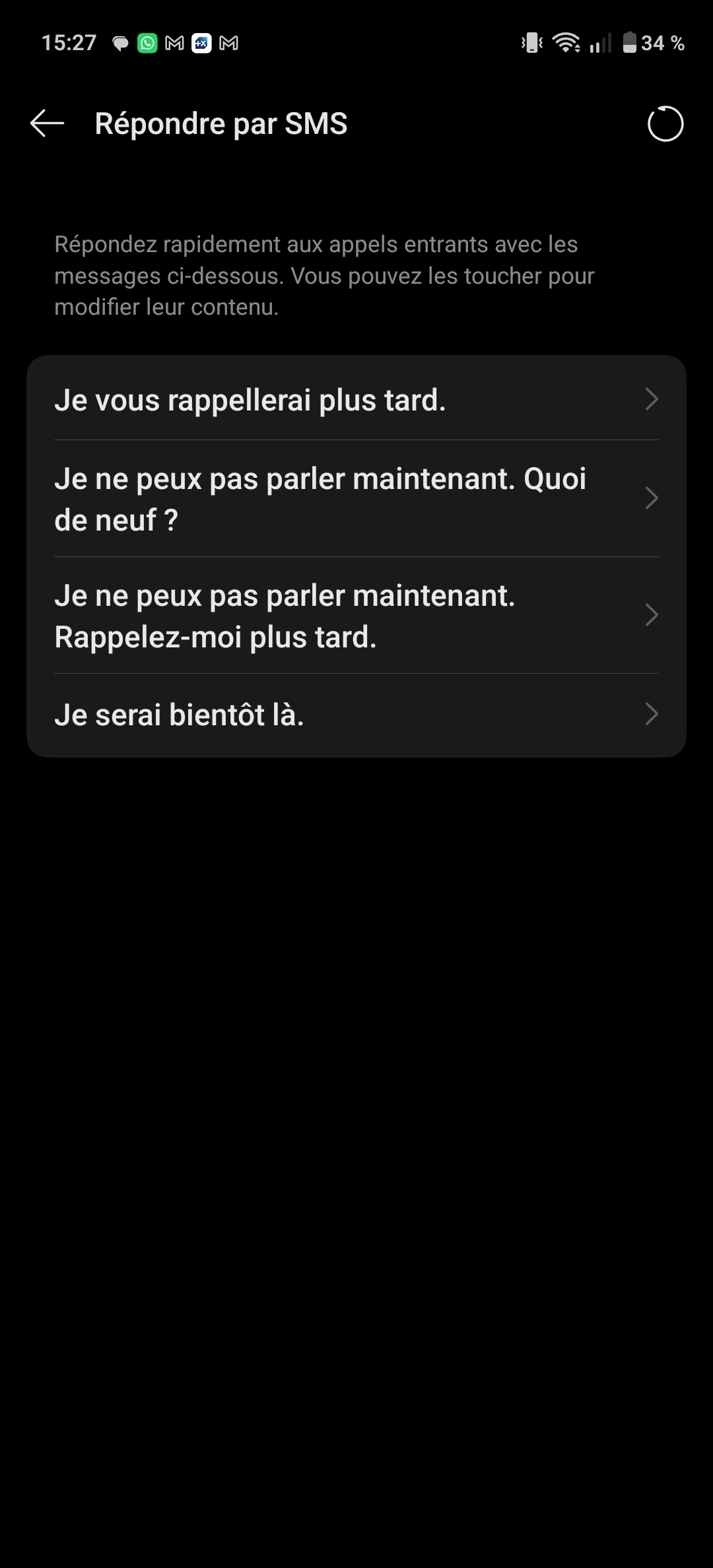 Saisie d'une réponse rapide